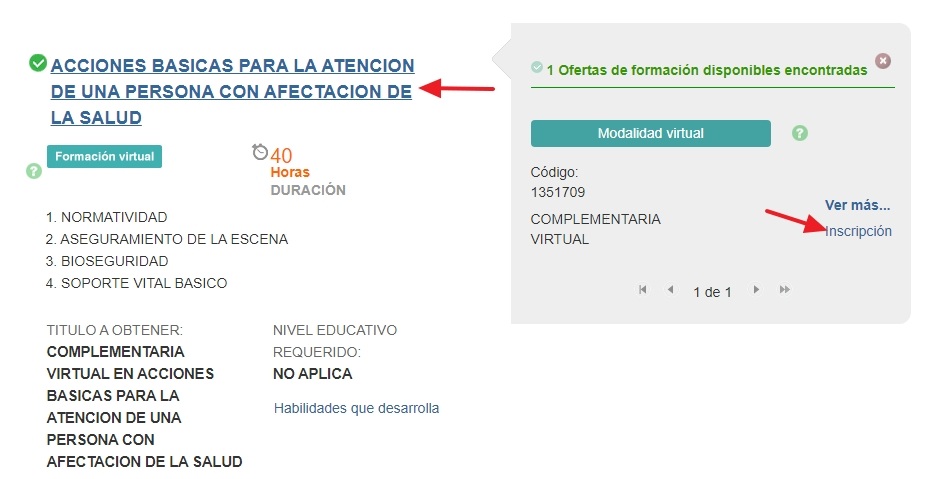 Cursos presenciales en Sena paso numero 2